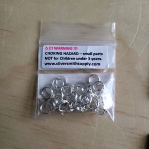 40 pcs. Jewelry split rings 6mm silver jump rings bail links making ,d.i.y